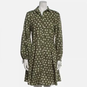 Polo Ralph Lauren Olive Green Patterned Shirt Dress Size 2